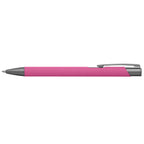 Branded Aluminium Pen with Gunmetal Trim in Pink
