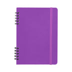 Branded A5 Spiral Notebook with Recycled Leather Cover in Purple