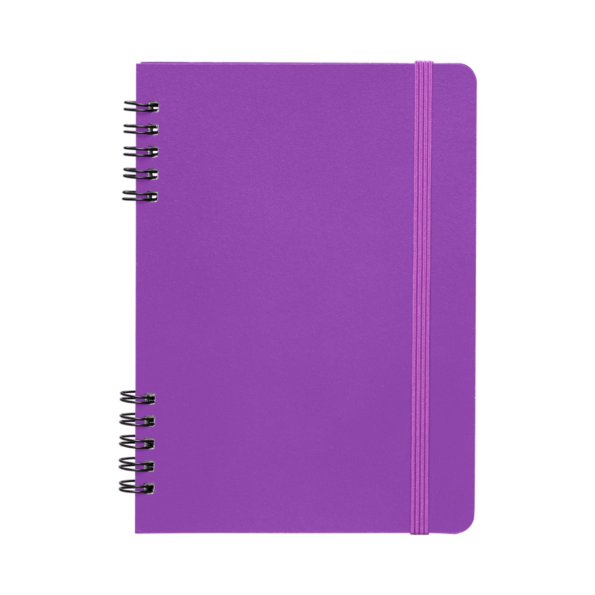 Branded A5 Spiral Notebook with Recycled Leather Cover in Purple