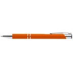 Branded Colourful Soft-Touch Aluminium Pen in Orange