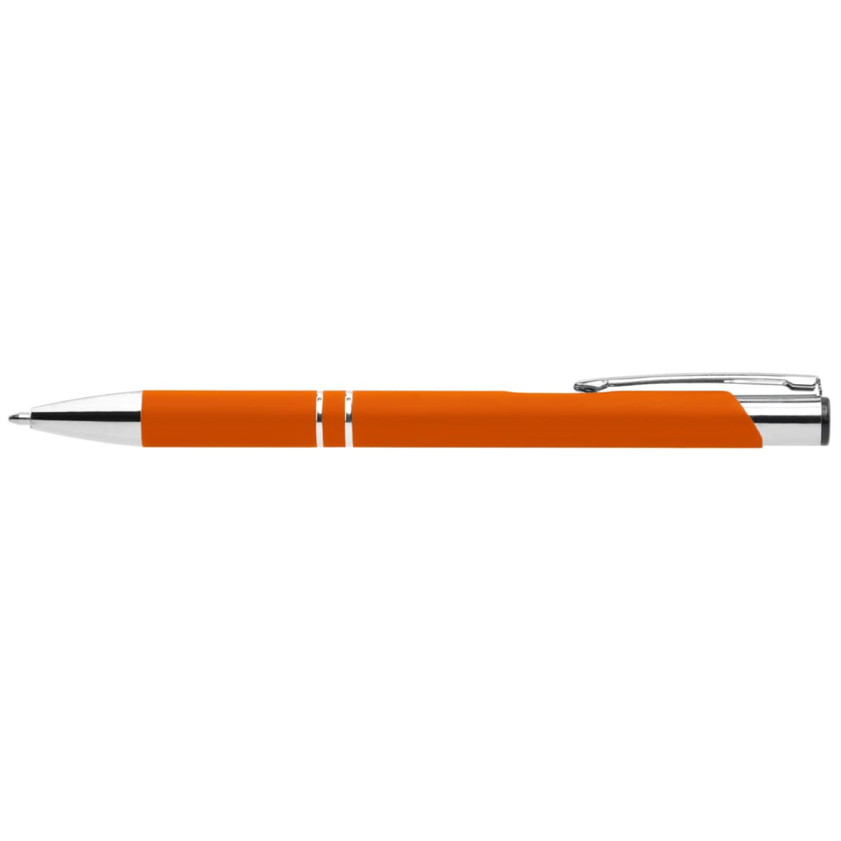 Branded Colourful Soft-Touch Aluminium Pen in Orange