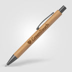 Branded FSC Bamboo Ballpoint Pen with Gunmetal Trim