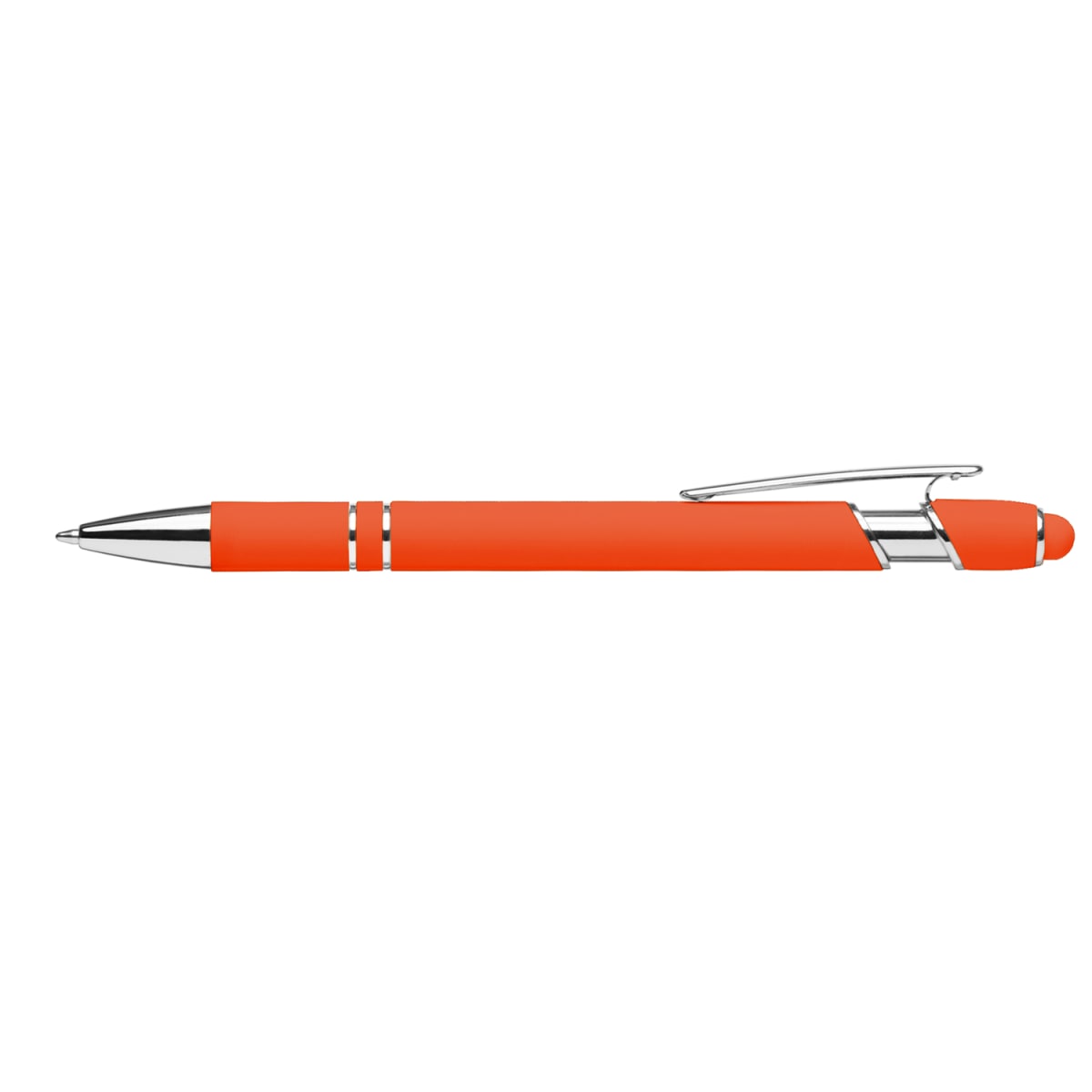 Branded Soft-Touch Rubber Stylus Pen in Orange