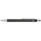 Branded Metal Spinner Pen with Chrome Trim and Stylus in Gunmetal