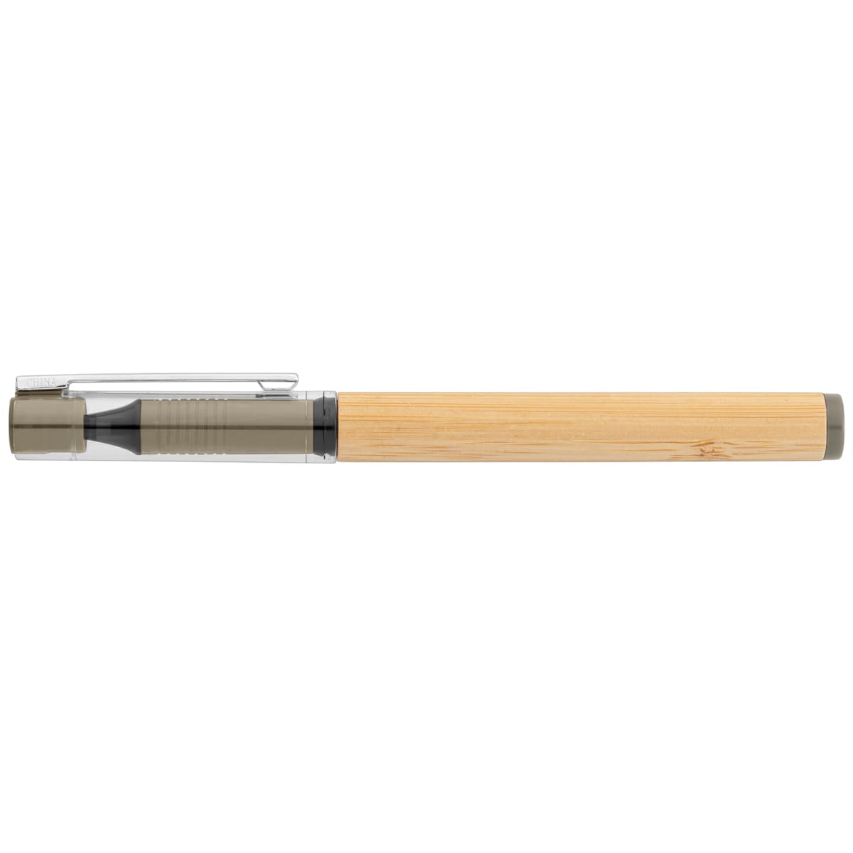 Branded Bamboo Barrel Gel Pen with rPET Cap