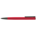 Branded Metal Ballpoint Pen with Gunmetal Trim in Red