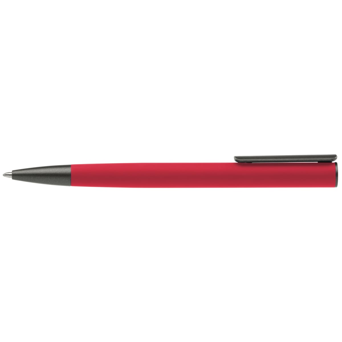 Branded Metal Ballpoint Pen with Gunmetal Trim in Red