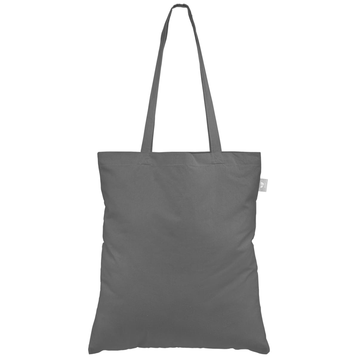 Branded Recycled Cotton Canvas Tote Bag with Double Handles in Gray