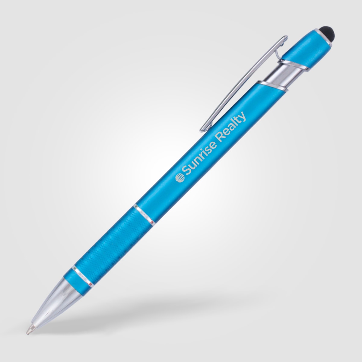 Branded Matte Metal Stylus Pen with Textured Grip