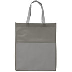 Branded Non-Woven rPET Shopper Tote with Front Pocket in Gray