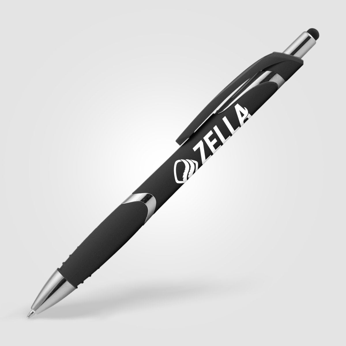 Branded Soft-Touch Click Pen with Stylus