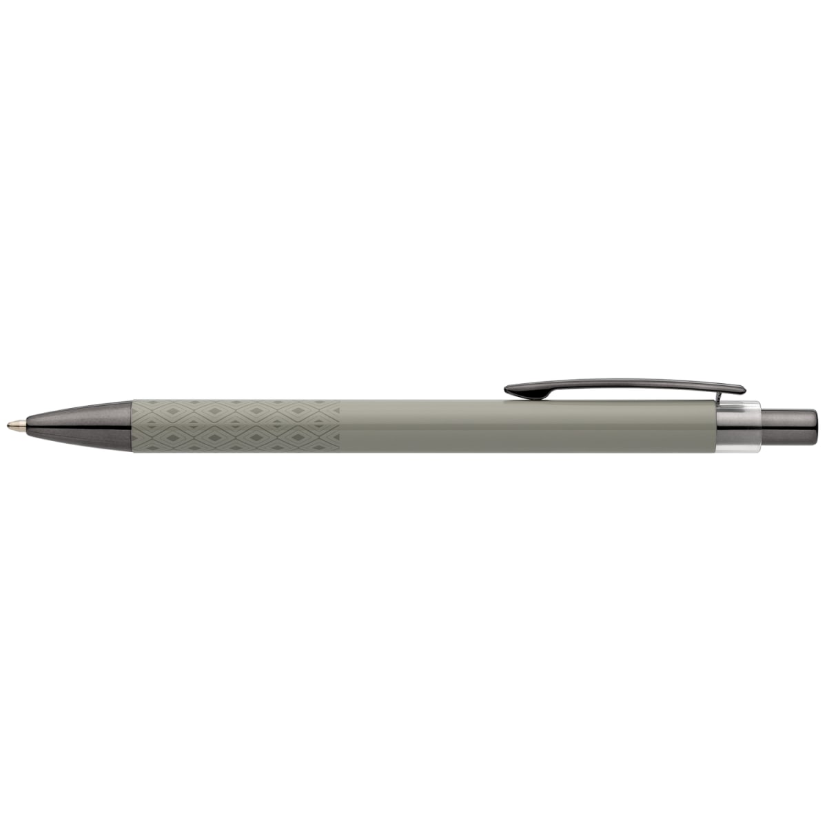 Branded Recycled Aluminium Click Pen with Gunmetal Accents in Light Gray