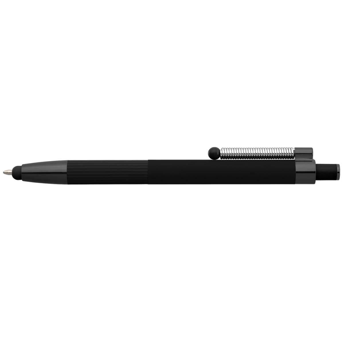 Branded Recycled Aluminium Fidget Stylus Pen in Black