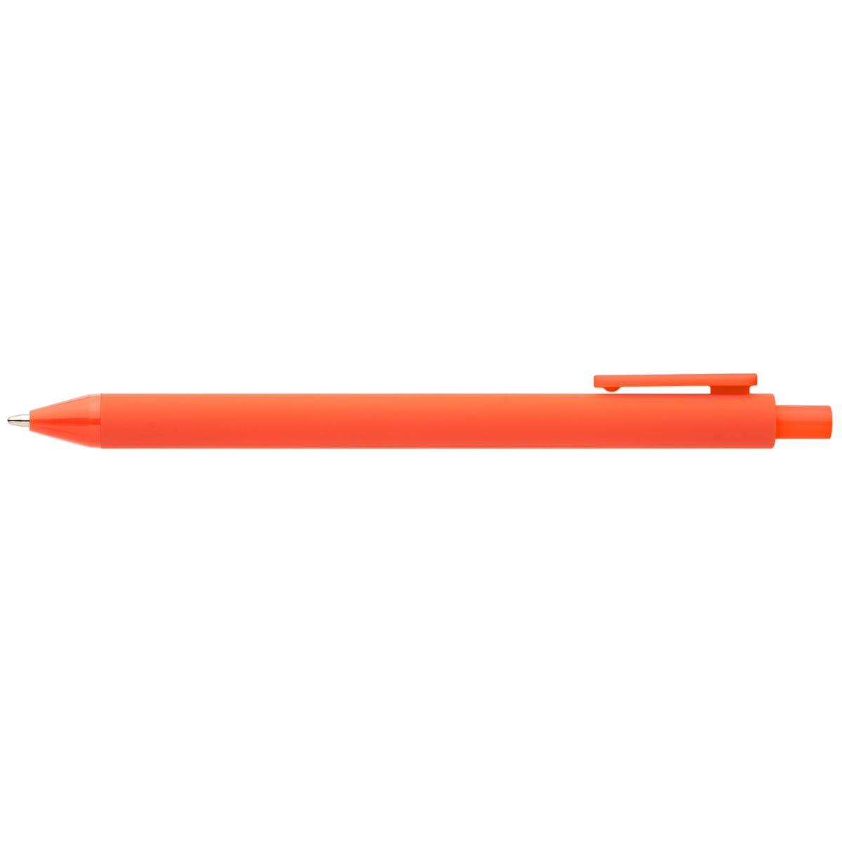 Branded Recycled Plastic Soft Touch Retractable Pen in Orange
