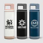 Branded Steel Flip Straw Bottle with Triple Wall Insulation