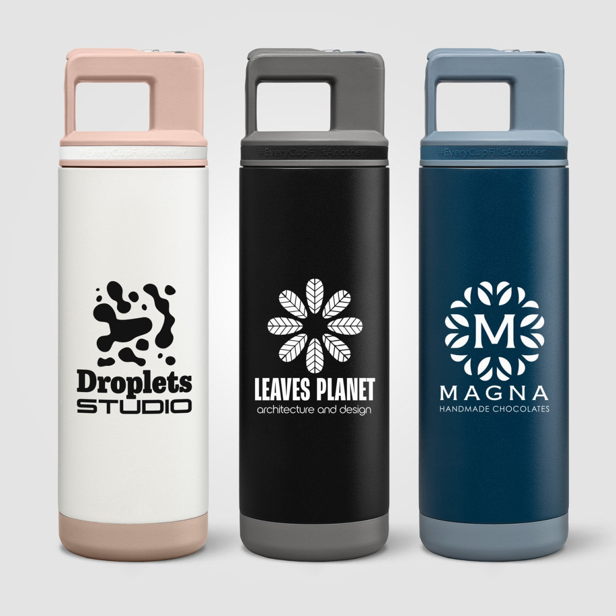 Branded Steel Flip Straw Bottle with Triple Wall Insulation