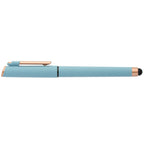 Branded Recycled Aluminium Pen and Torch Gift Set with Bamboo - GQM in Black