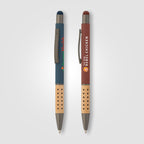 Branded Bamboo Grip Metal Pen with Stylus