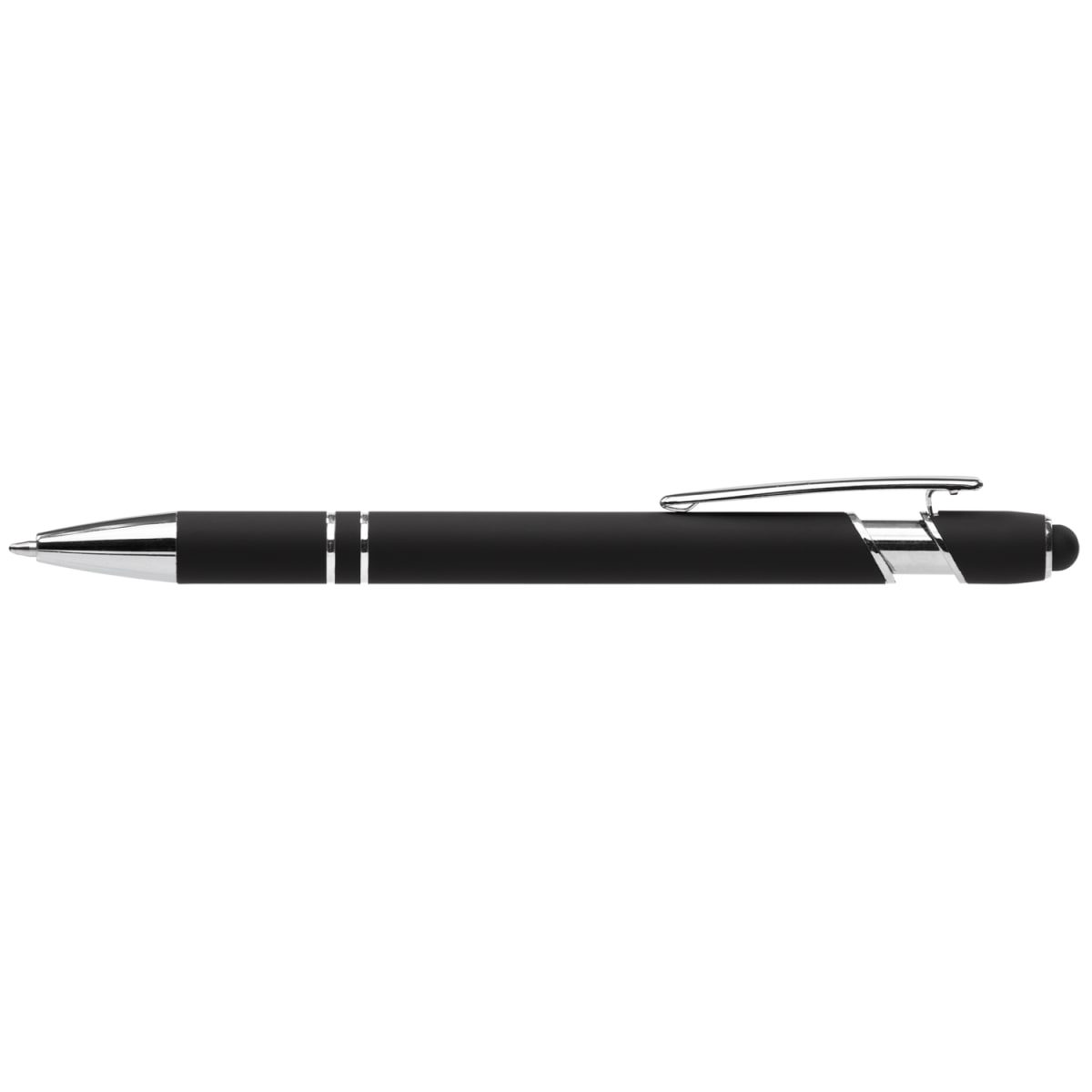 Branded Recycled Aluminium Pen with Stylus and Anti-Fraud Ink in Black