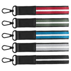 Branded rPET Woven Wrist Strap Keyring with Snap Trigger