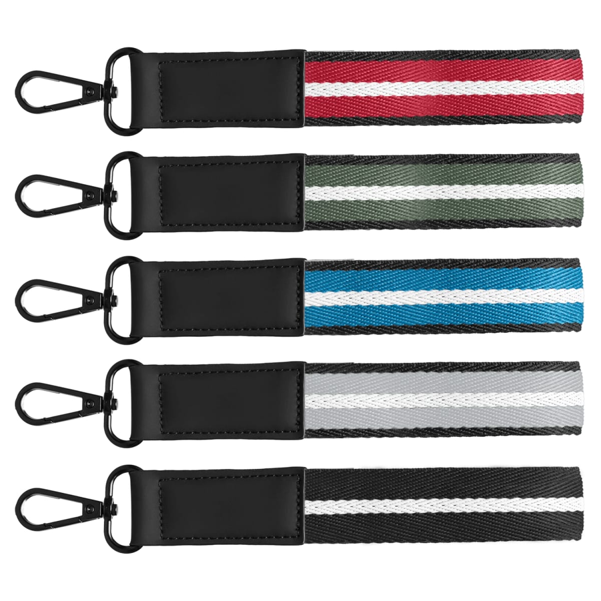 Branded rPET Woven Wrist Strap Keyring with Snap Trigger