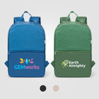 Branded Recycled Polyester Quilted Backpack