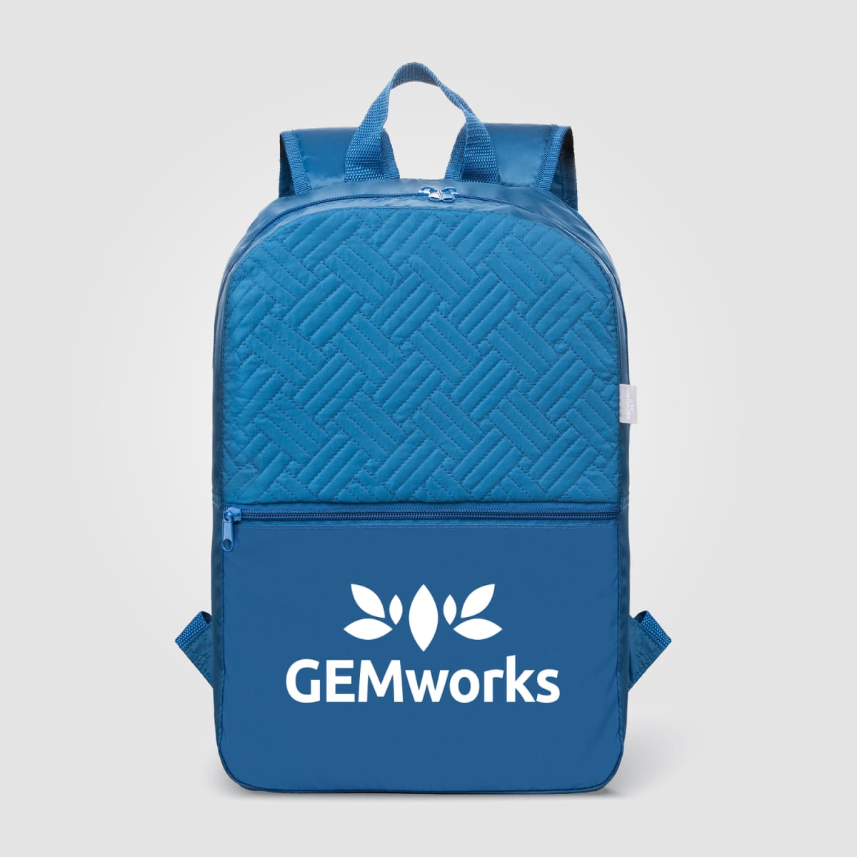 Branded Recycled Polyester Quilted Backpack