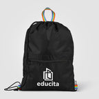 Branded Recycled Polyester Drawstring Bag with Zip Pocket