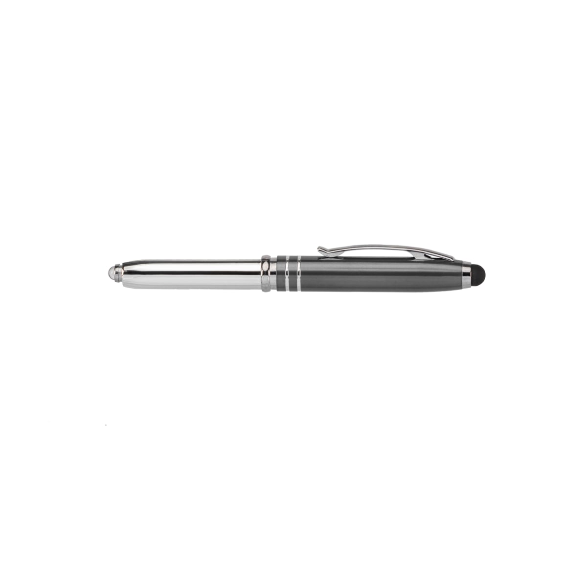 Branded Anodised Metal Pen with LED Light and Stylus