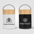 Branded 500 ml Recycled Steel Food Container with Bamboo Lid