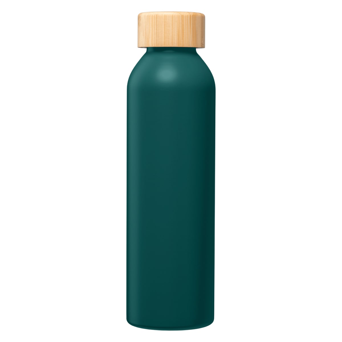 Branded Recycled Steel Water Bottle with Bamboo Lid - 590ml in Green
