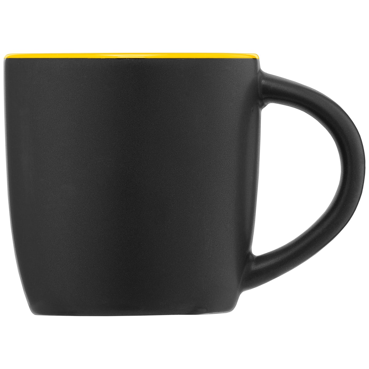 Branded Matte Black Ceramic Mug with Colour Interior 355ml
