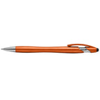 Branded Metallic Stylus Pen with Chrome Accents in Orange