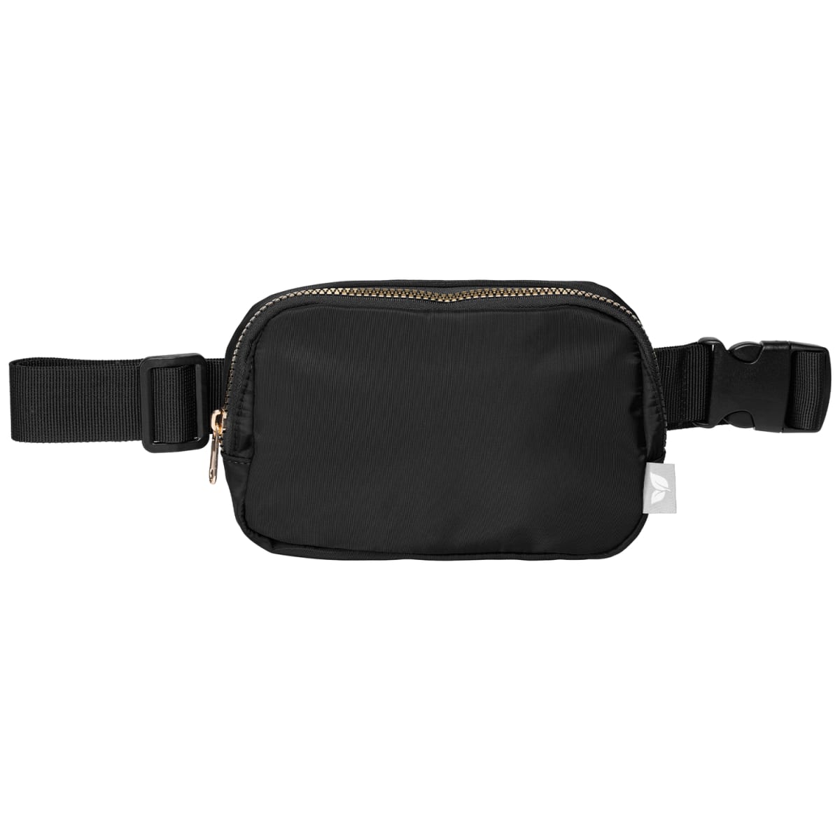 Branded Recycled rPET Waist Bag with Crossbody Strap in Black