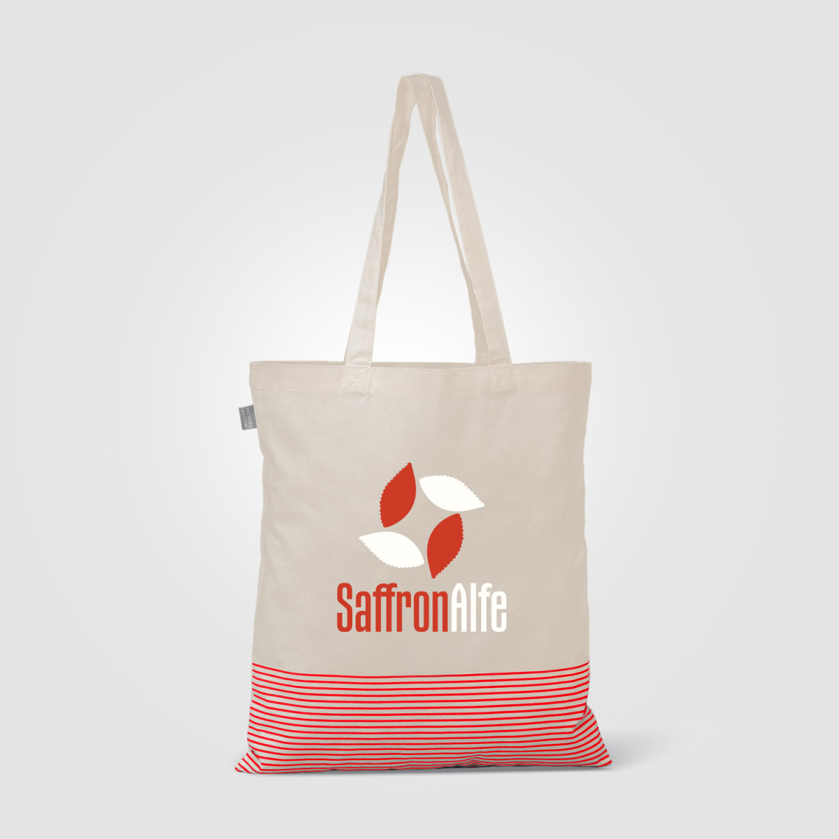 Branded Recycled Cotton Micro Stripe Tote Bag