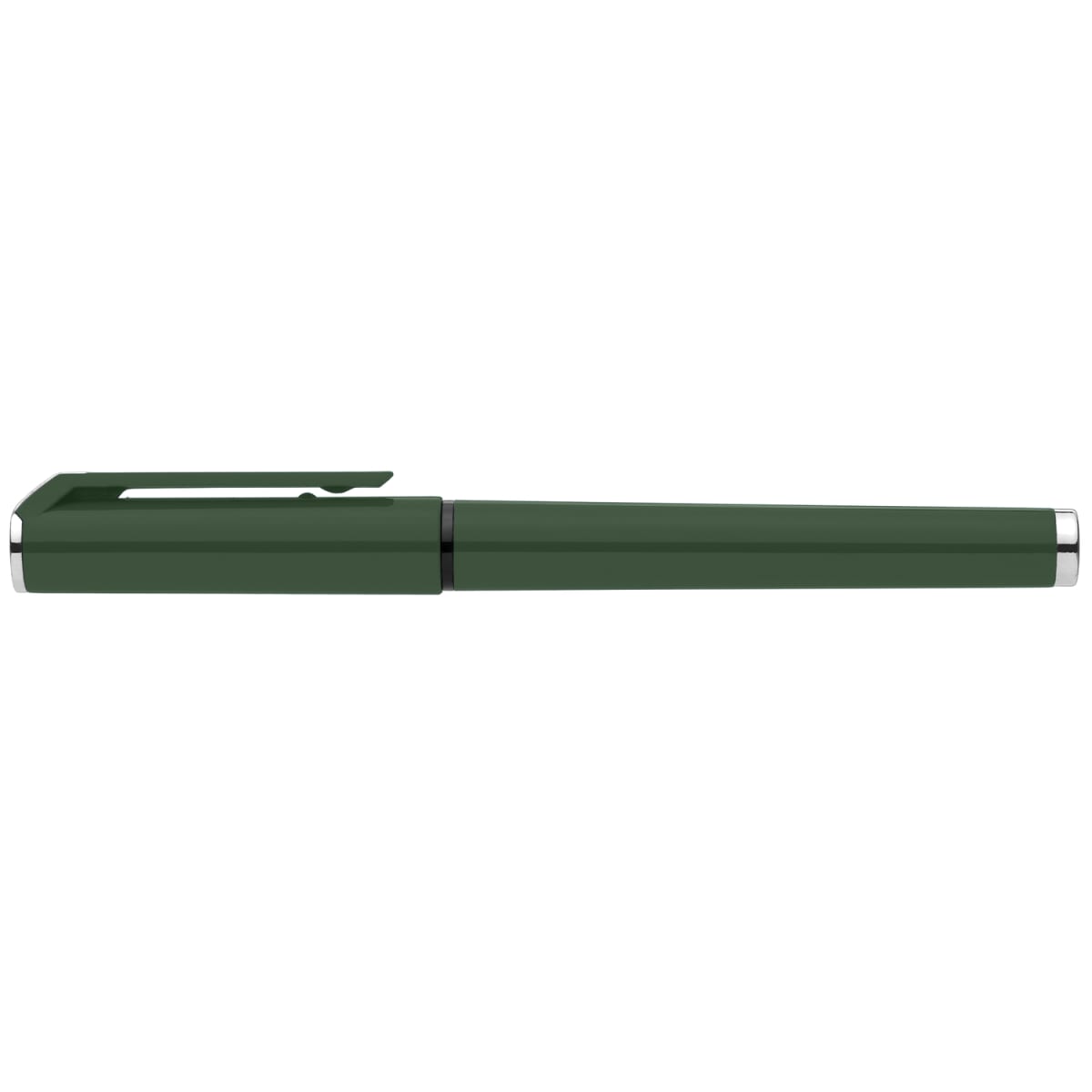 Branded Recycled Plastic Gel Pen with Rubber Grip in Forest Green