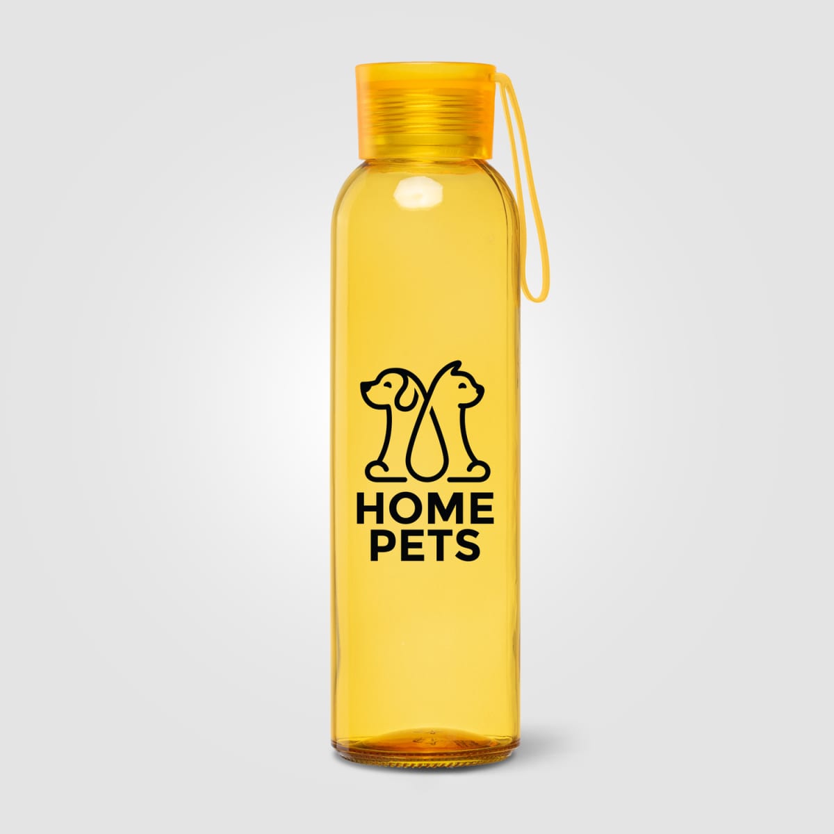 Branded Painted Glass Bottle with Silicone Strap