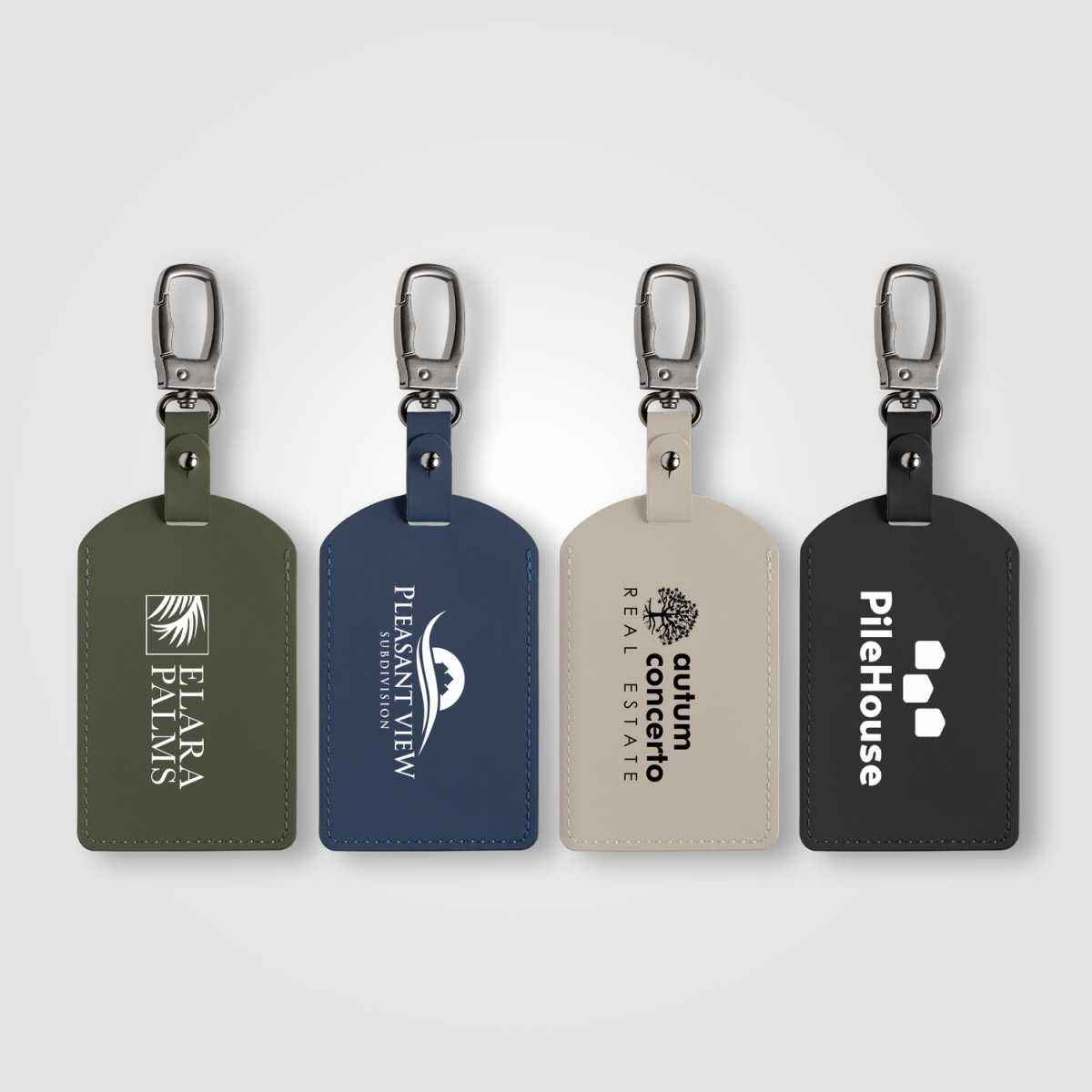 Branded Recycled PU Luggage Tag with Carabiner