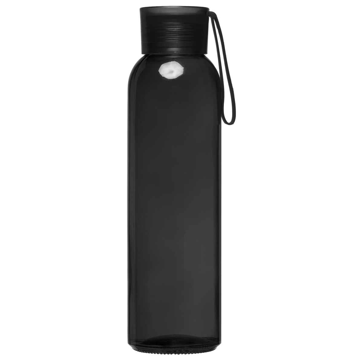Branded Painted Glass Bottle with Silicone Strap in Black