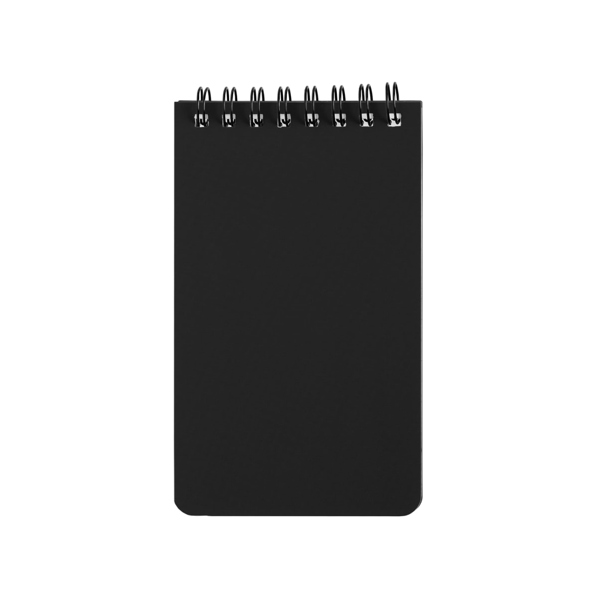 Branded Stone Paper Spiral Notepad with Ruler in Black