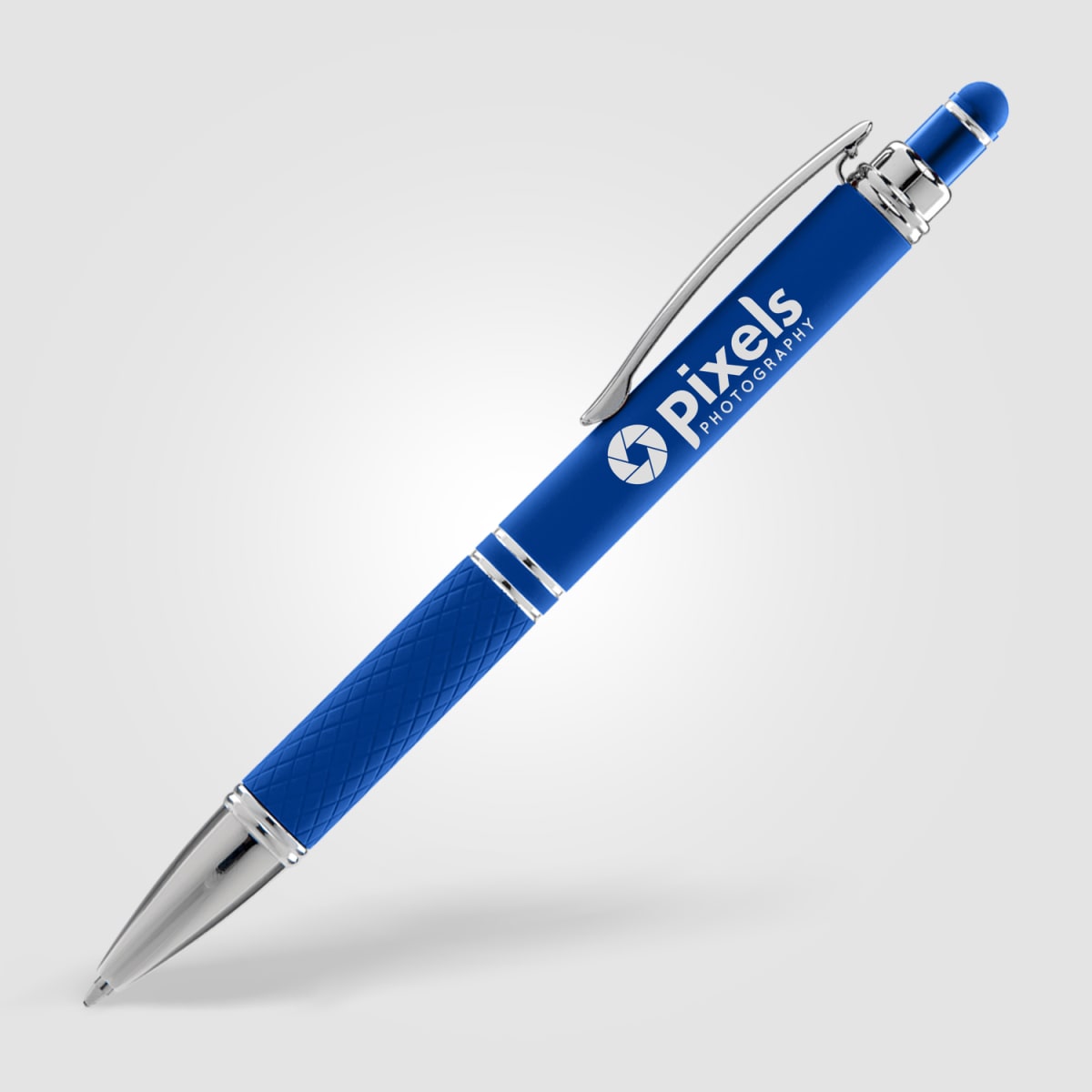 Branded Wide-Barrel Soft-Touch Metal Pen with Stylus