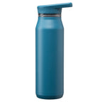 Branded Insulated Recycled Steel Bottle with Handle Lid 750 ml in Steel Blue