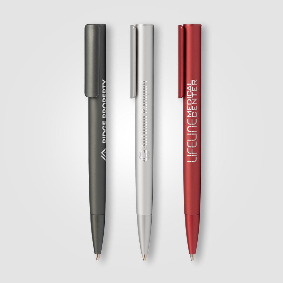 Branded Retractable Aluminium Pen with Rubberised Barrel