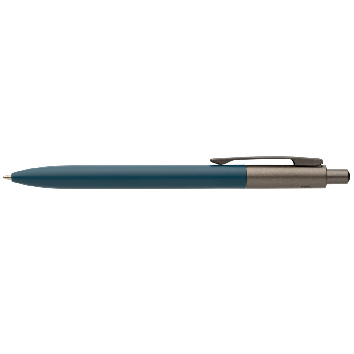 Branded Recycled Aluminium Pen with Gunmetal Trim in Navy Blue