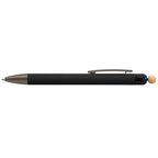 Branded Recycled Aluminium Fidget Pen with Bamboo Ball in Black