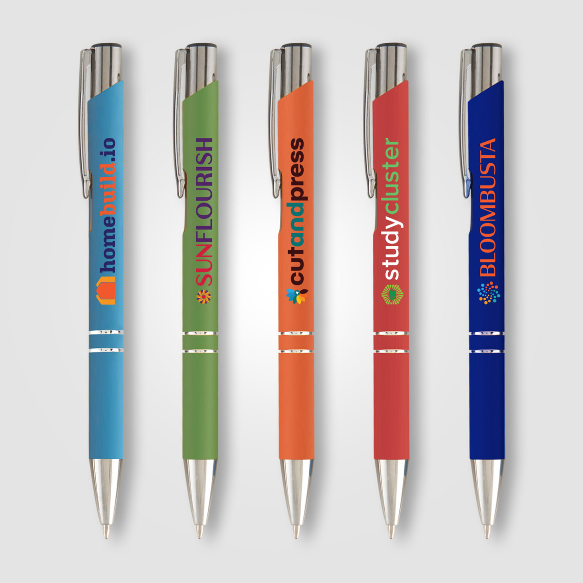 Branded Colourful Soft-Touch Aluminium Pen