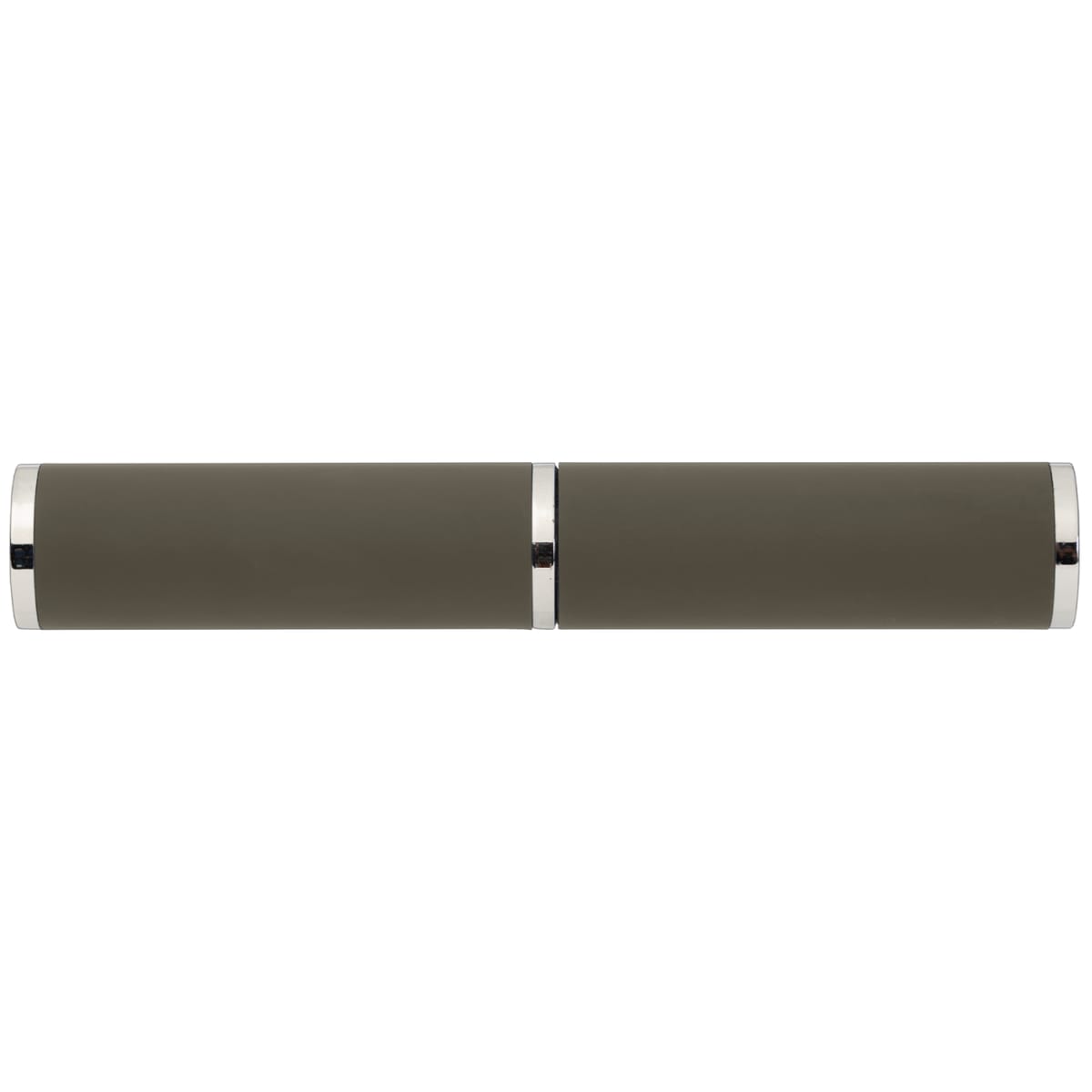 Branded Soft-Touch Metal Pen Tube with Foam Insert in Gray