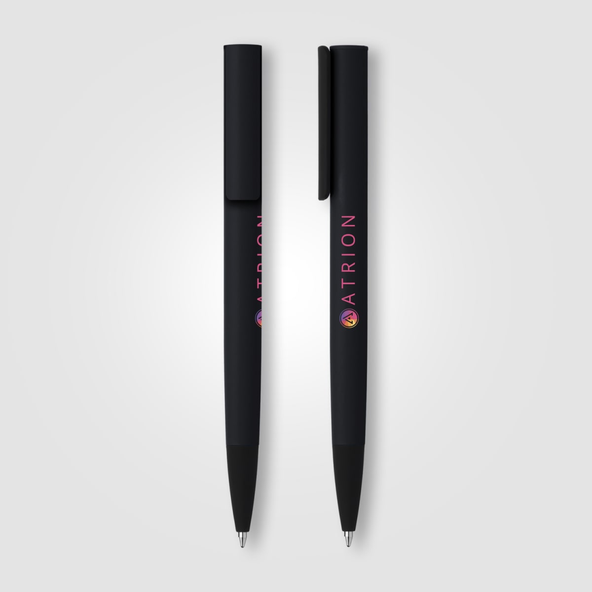 Branded Black Metal Ballpoint Pen with Mirror Engraving
