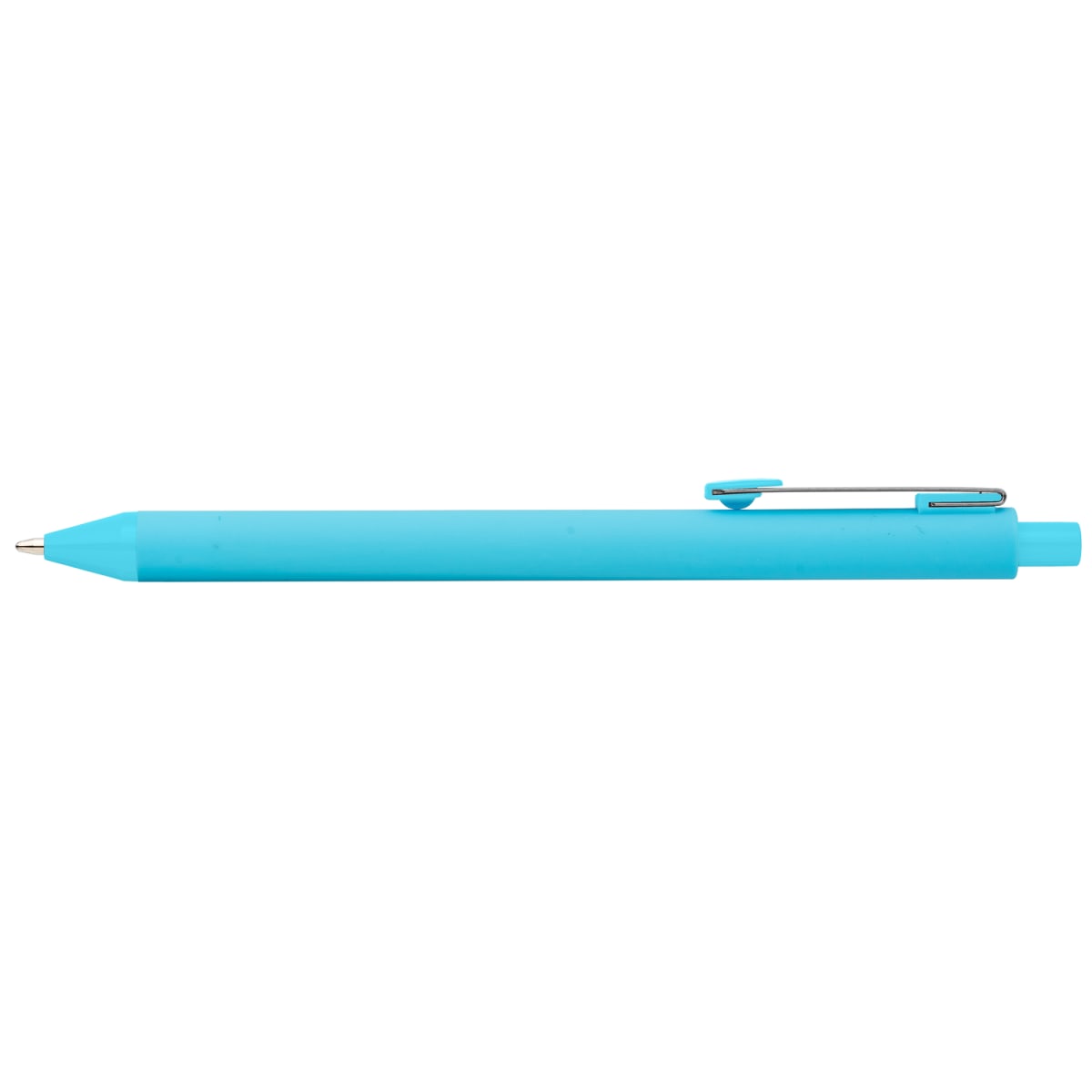 Branded Recycled Plastic Soft Touch Gel Pen in Light Blue