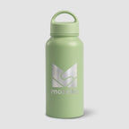 Branded 915ml Insulated Stainless Steel Bottle with Handle in Green
